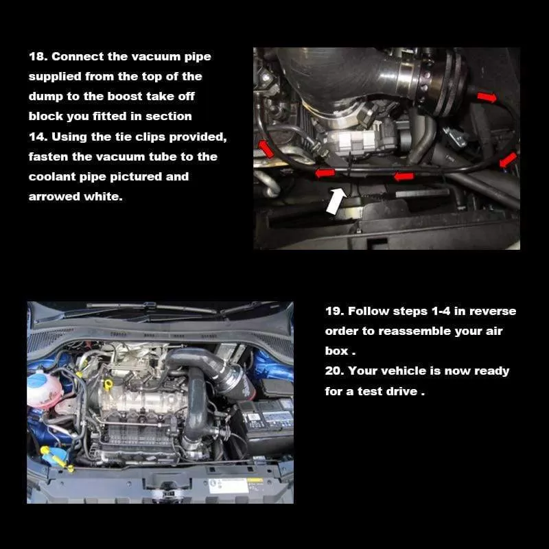 Dump valve for the 1.2 1.4TSI engine 2015-on vw Golf Mk7 Polo blow off valve