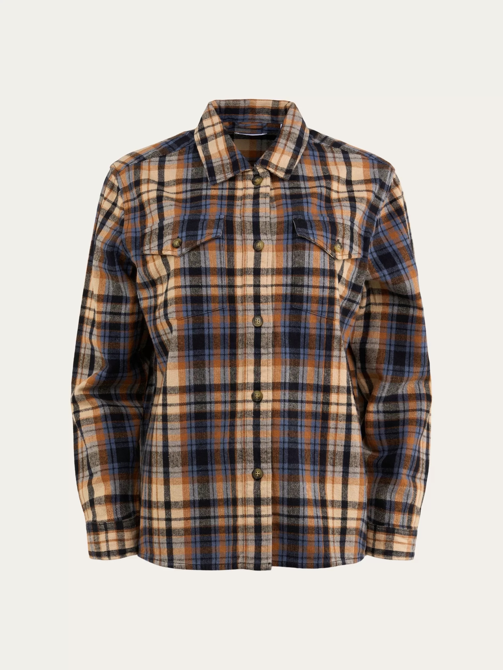 Earth colors checkred overshirt - Brown Sugar