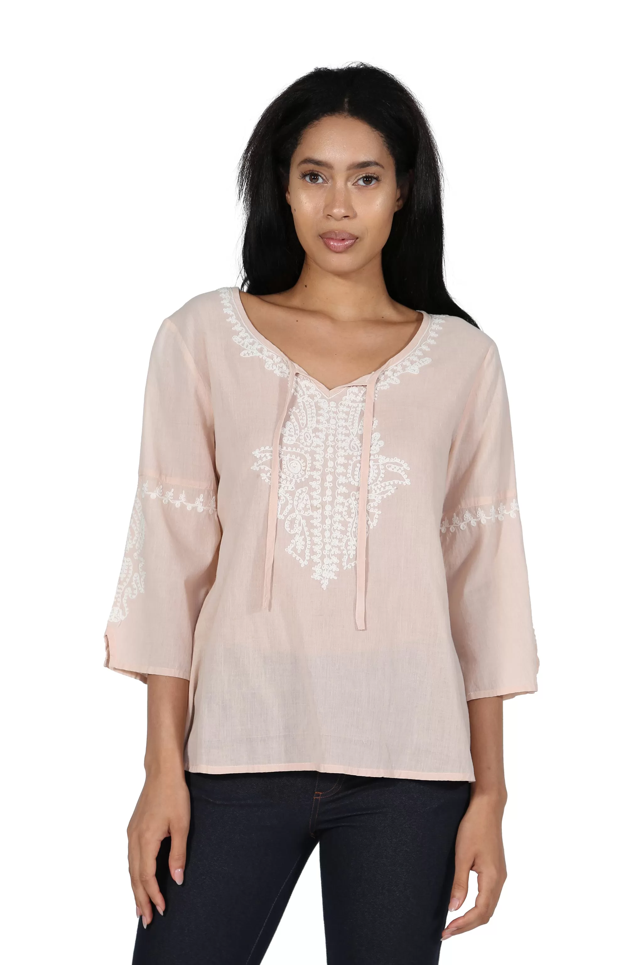 Embroidered Bell Sleeve Top