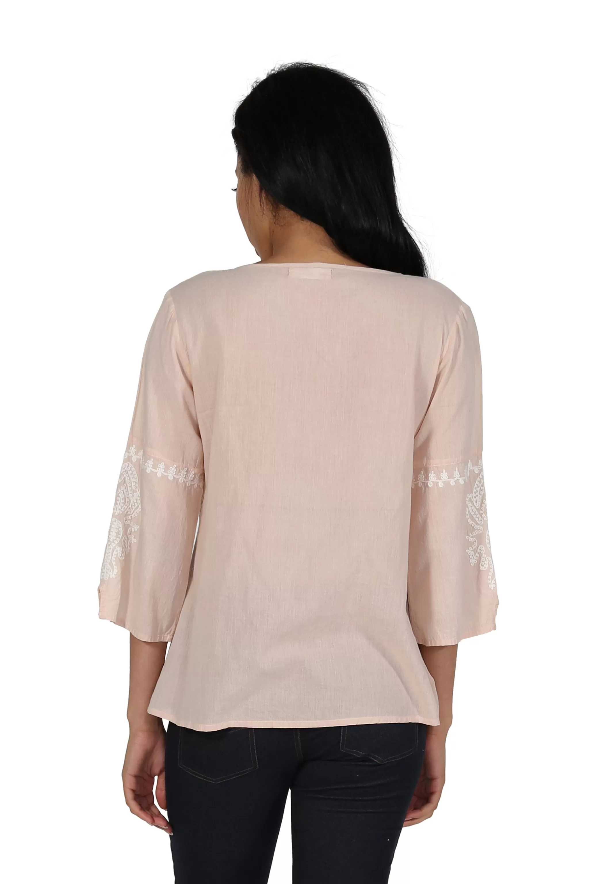 Embroidered Bell Sleeve Top