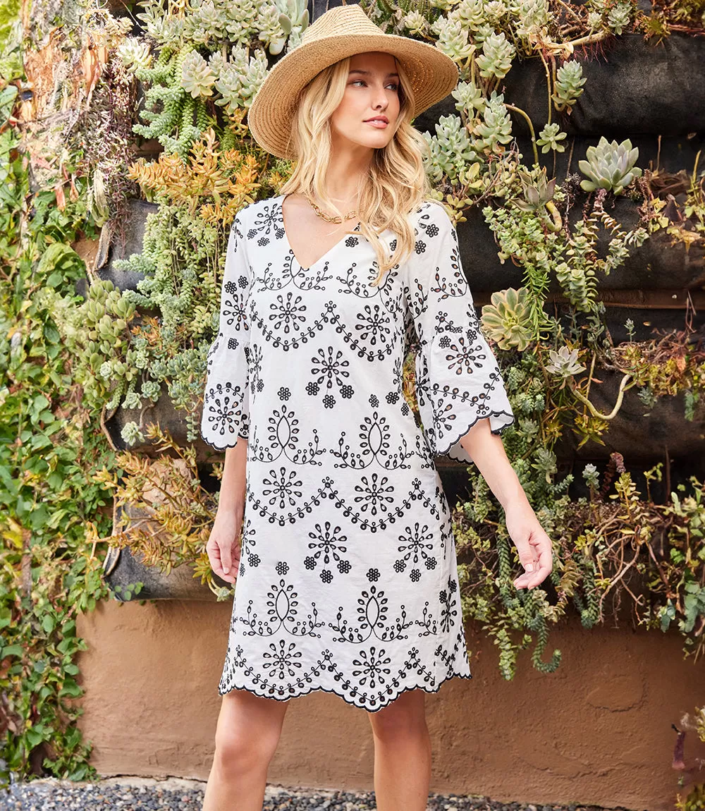 Embroidered Eyelet Dress