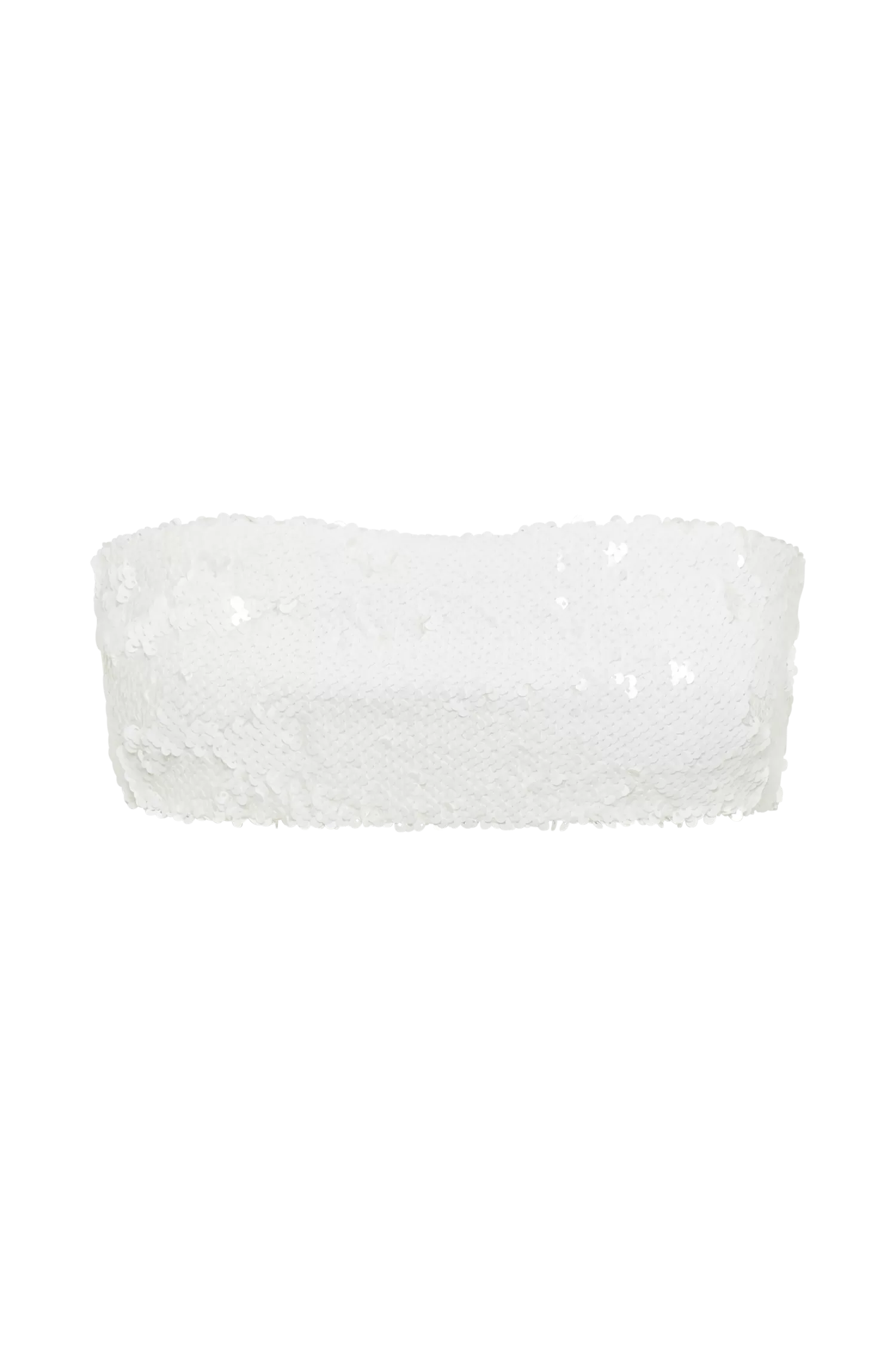 Emerie Strapless Sequin Bandeau - White