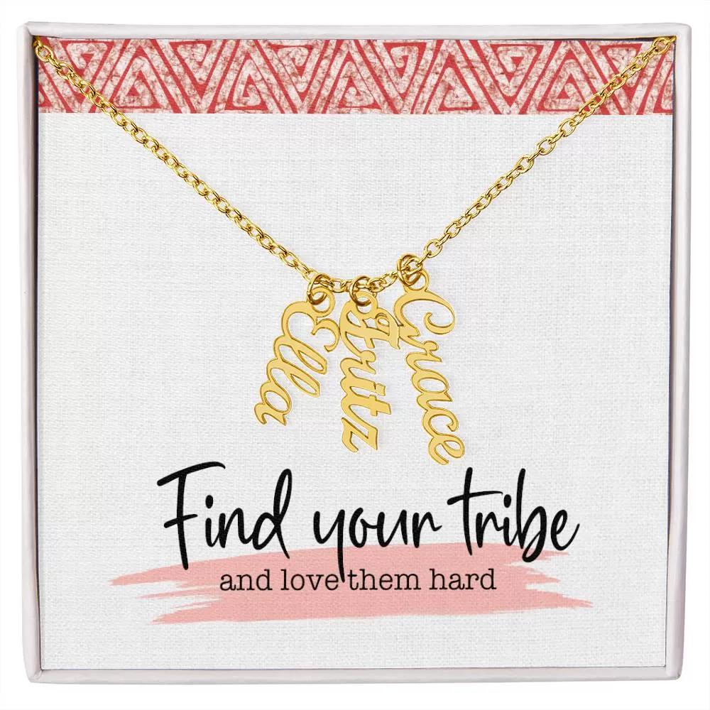 Find Your Tribe Multi Name Necklace | Minimalist Gold Plated Necklace