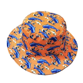 Fluro Orange Sharks Beach Hat