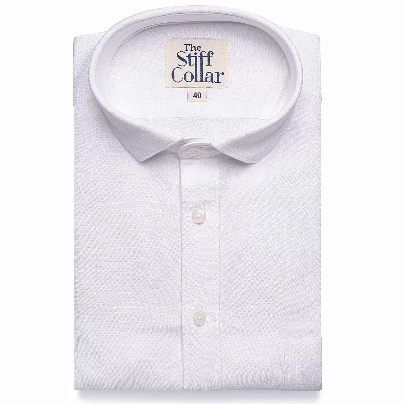 Frost White Cotton Linen Regular Fit Shirt