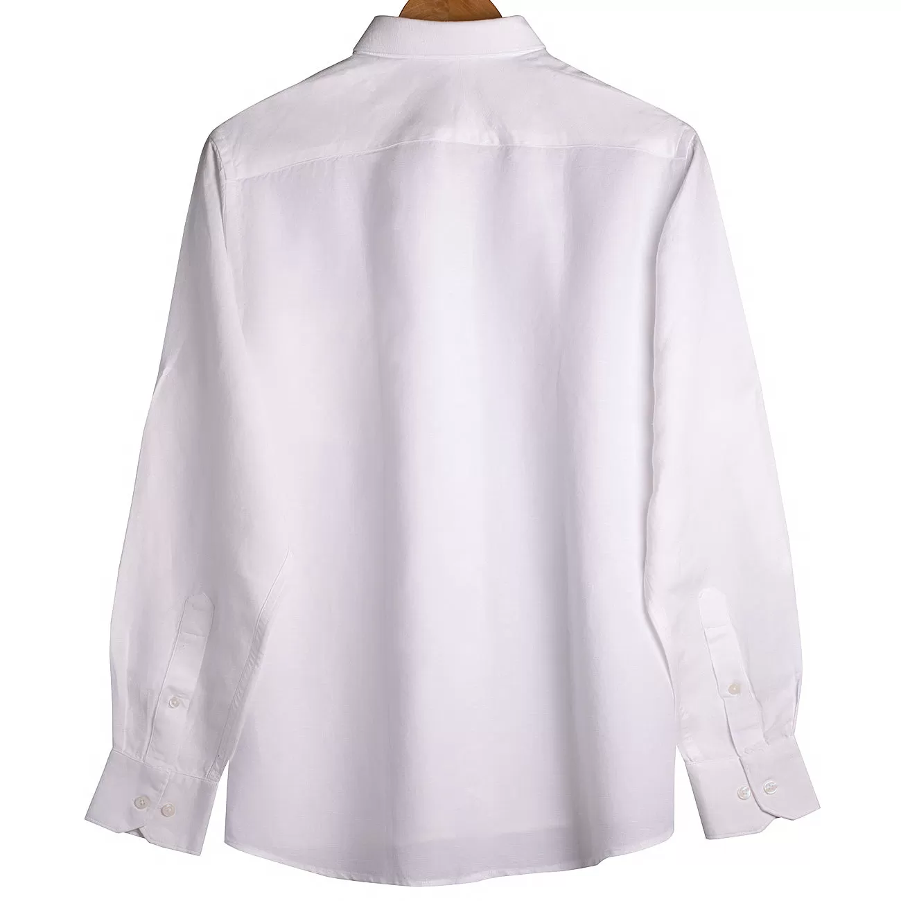 Frost White Cotton Linen Regular Fit Shirt