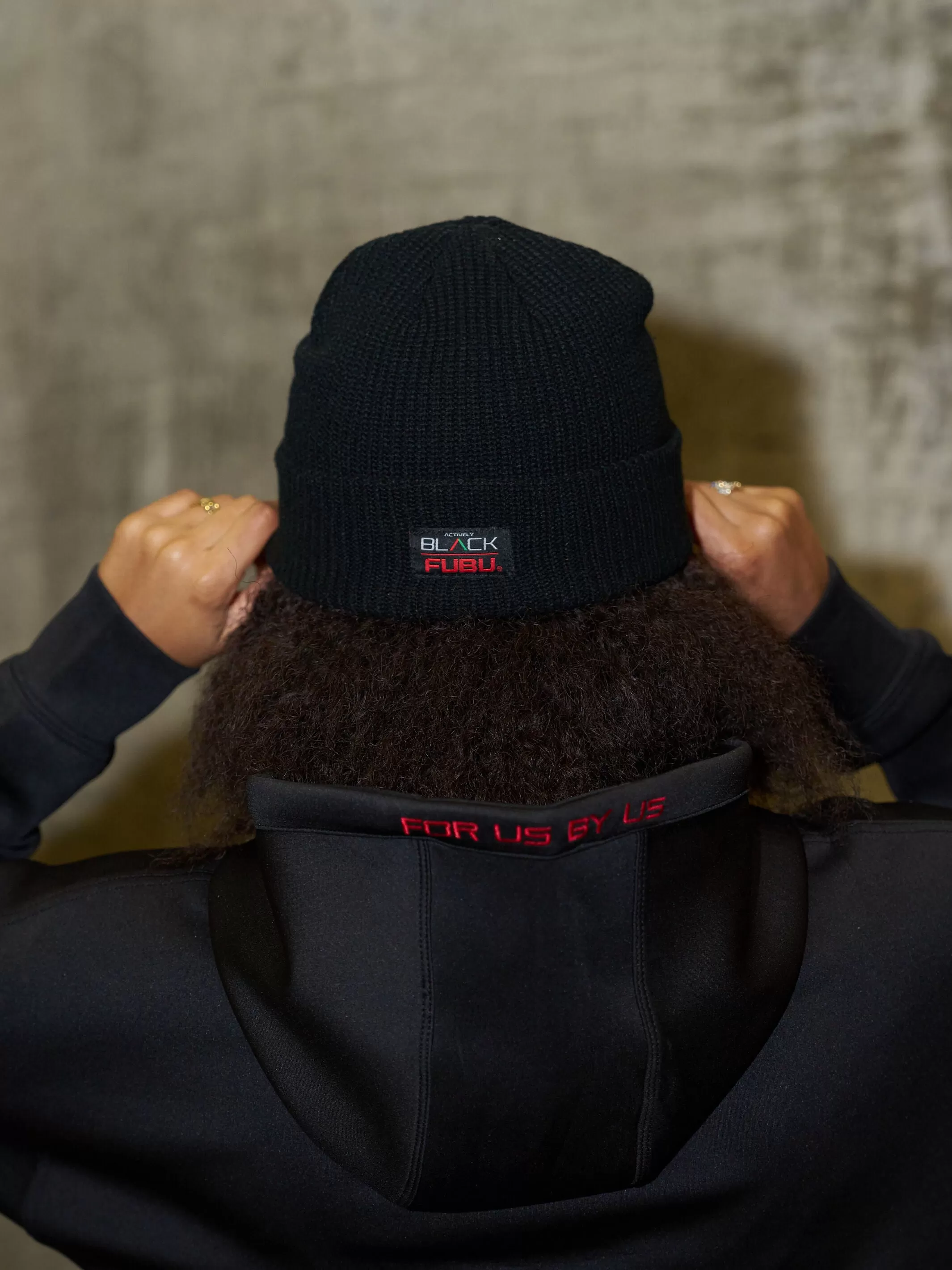 FUBU x Actively Black Premium Beanie