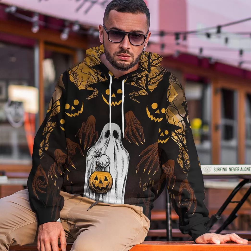 Gearhuman 3D Ghost And Jack-O'-Lantern Tshirt Hoodie Apparel