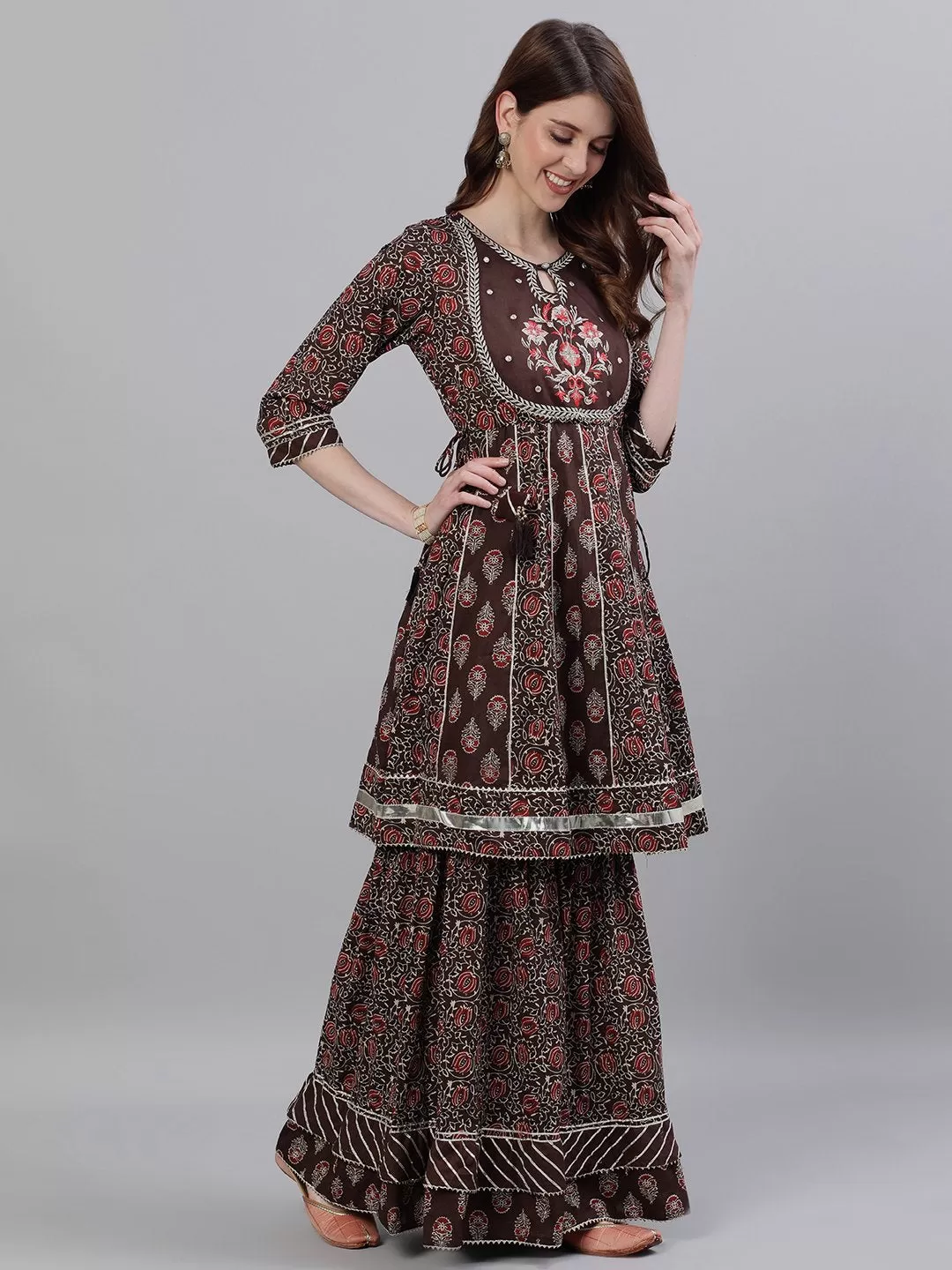 Ghoomar - Embroidered Peplum Kurta Set