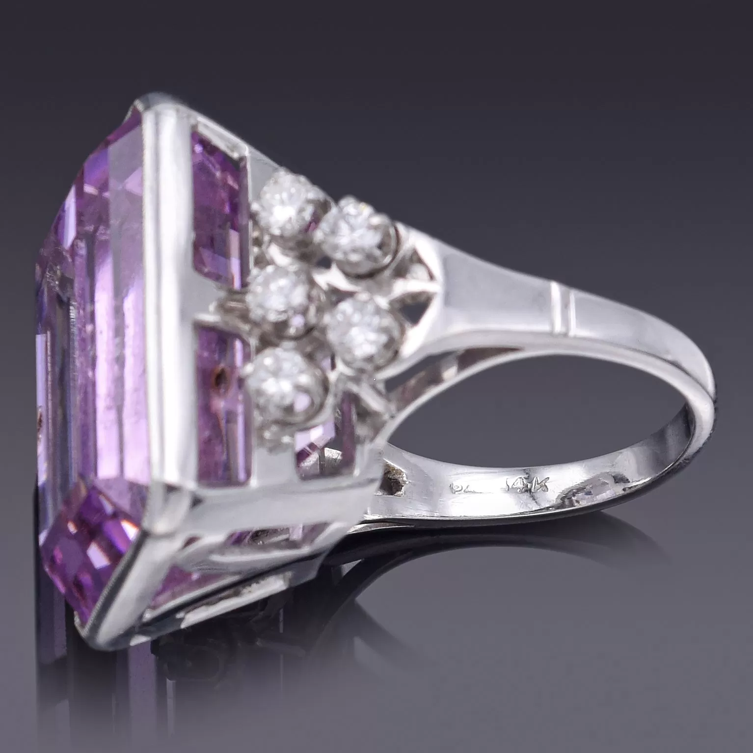 GIA Certified 14K Gold 30.50 Ct Kunzite & 0.80 TCW Diamond Cocktail Ring 13.21 Gr