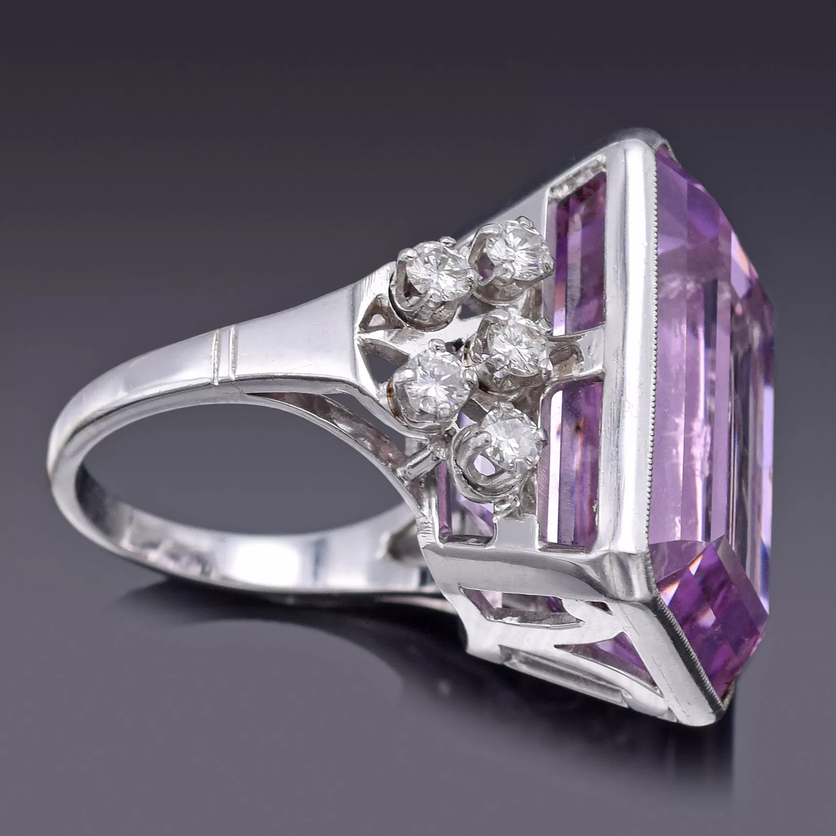 GIA Certified 14K Gold 30.50 Ct Kunzite & 0.80 TCW Diamond Cocktail Ring 13.21 Gr