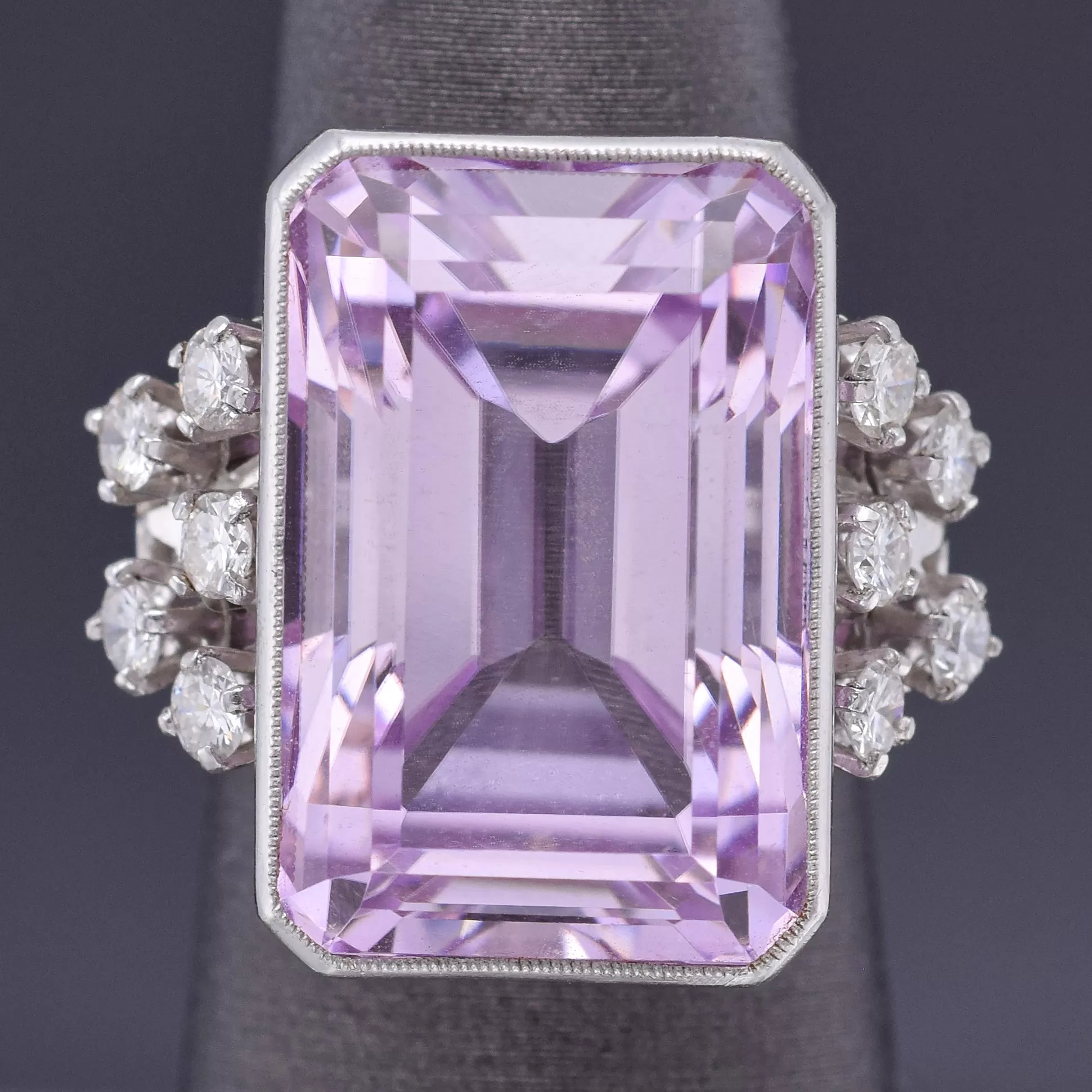 GIA Certified 14K Gold 30.50 Ct Kunzite & 0.80 TCW Diamond Cocktail Ring 13.21 Gr