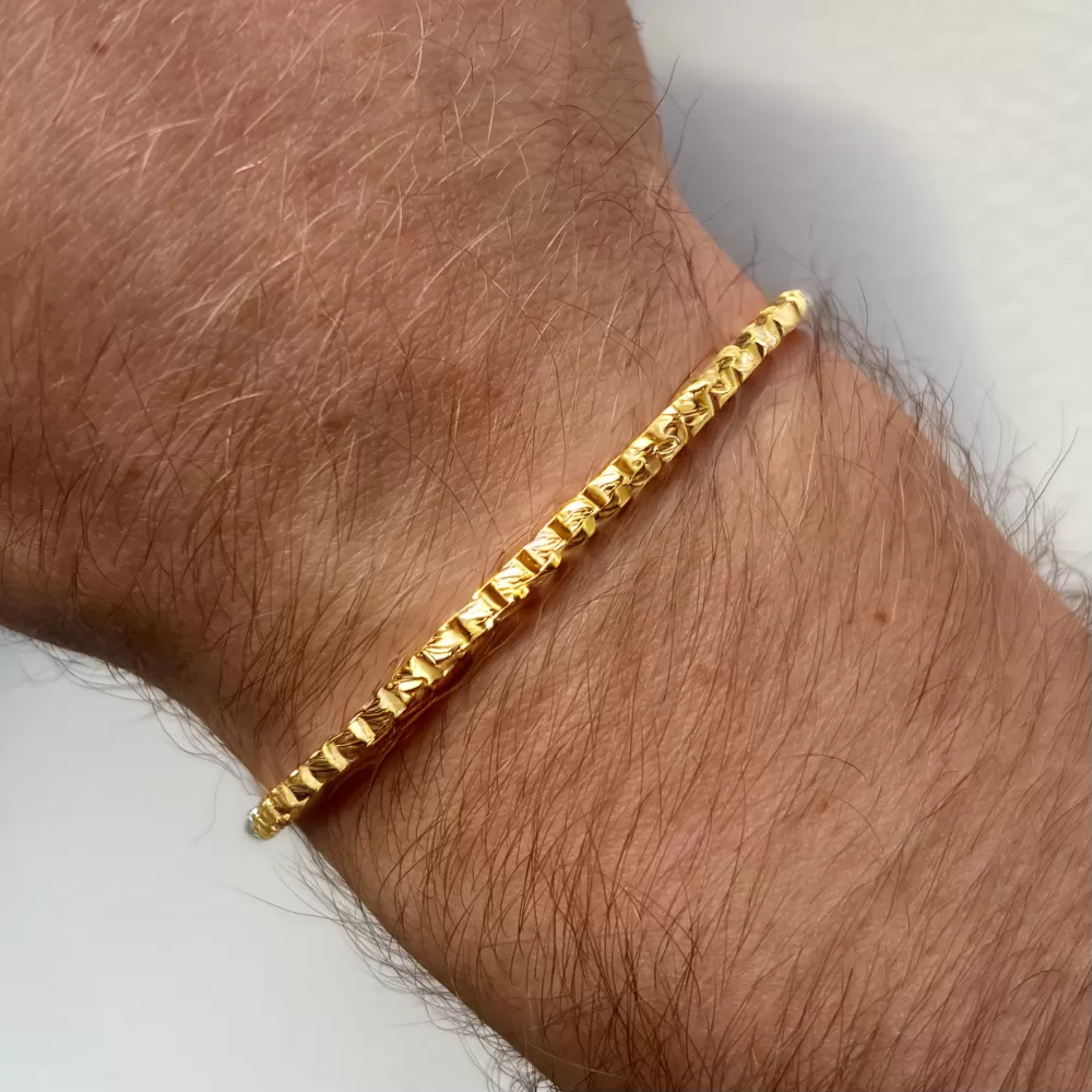 Gold Box Cut Bracelet (2.9MM)