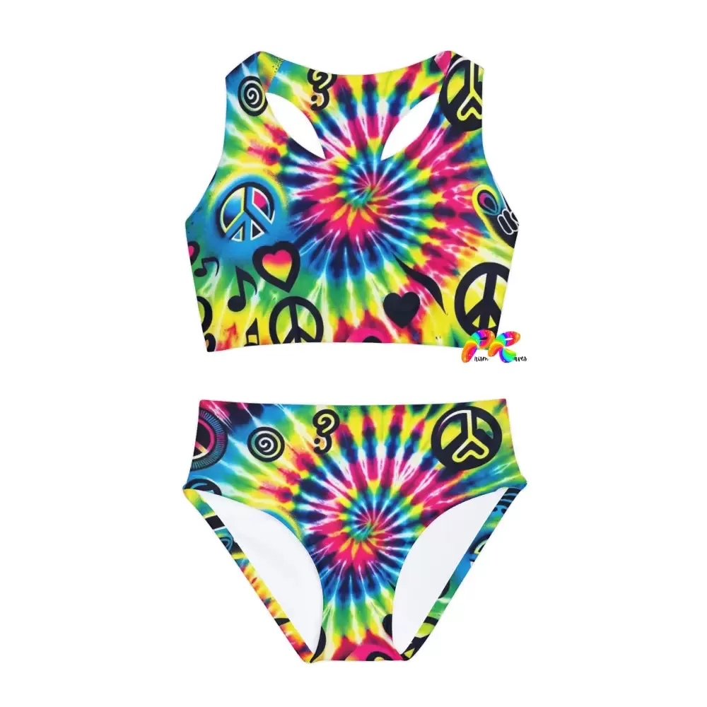 Happy Vibes Girls Two Piece Swimsuit