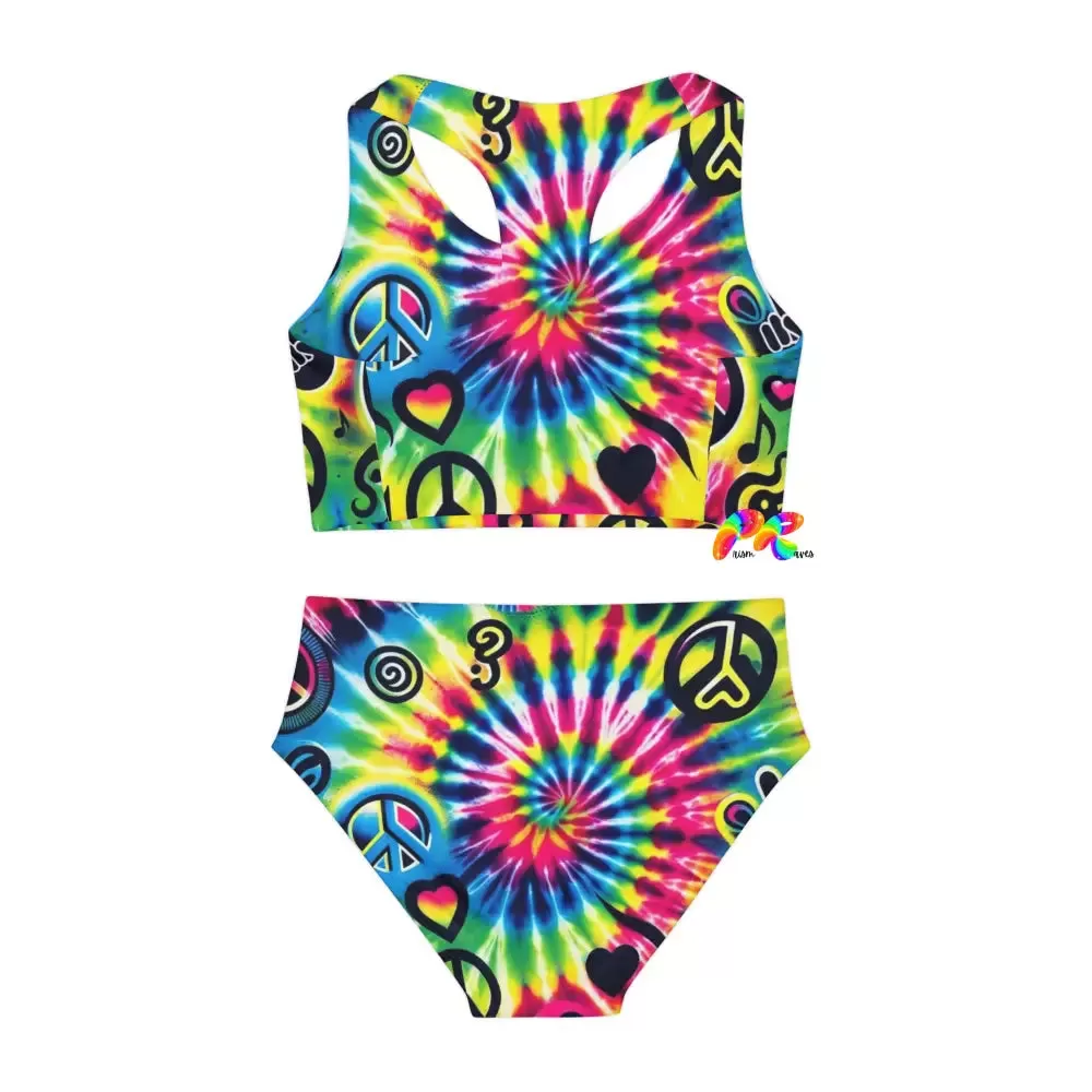 Happy Vibes Girls Two Piece Swimsuit