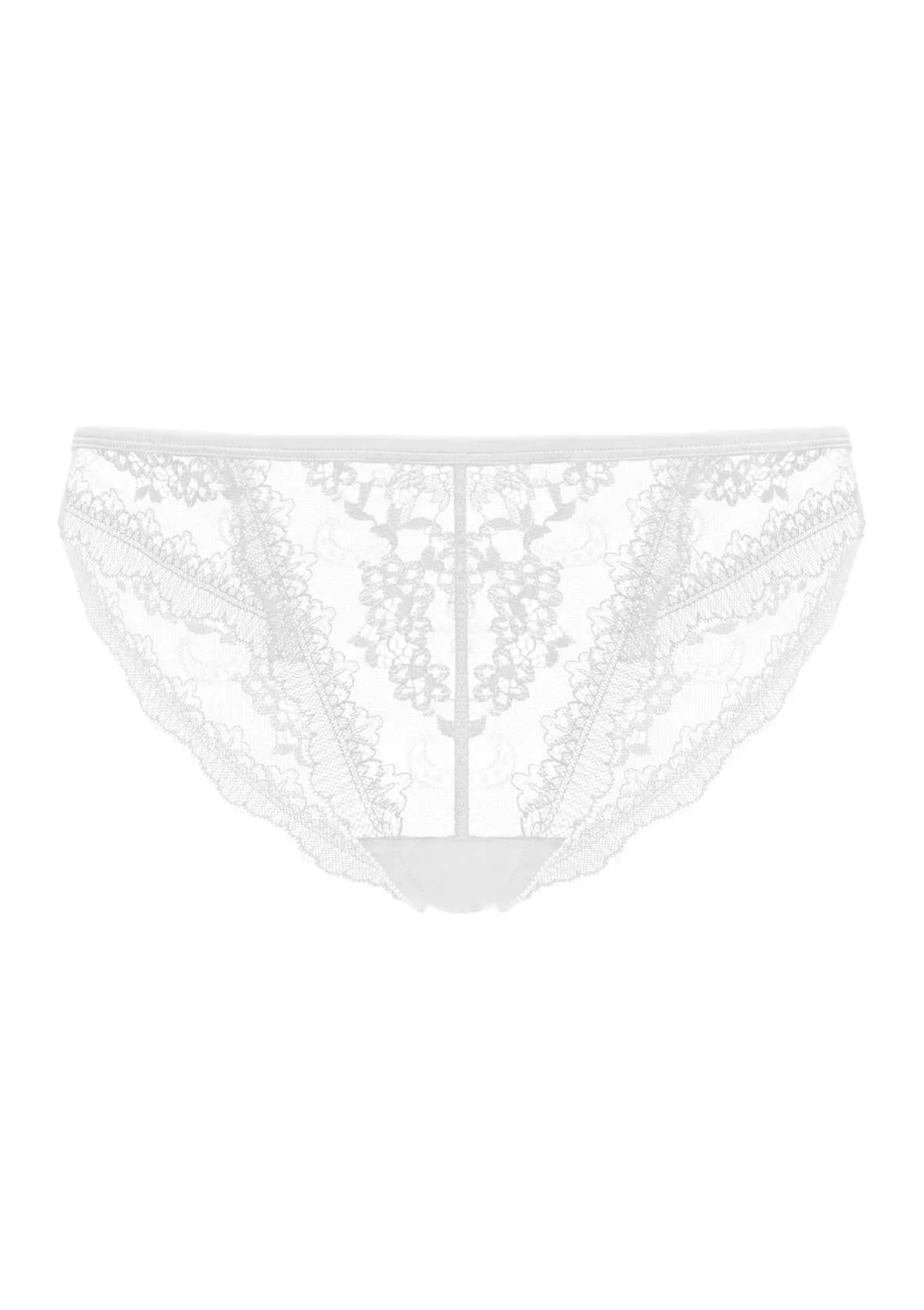 HSIA Floral Bridal Lace Back White Bikini Underwear