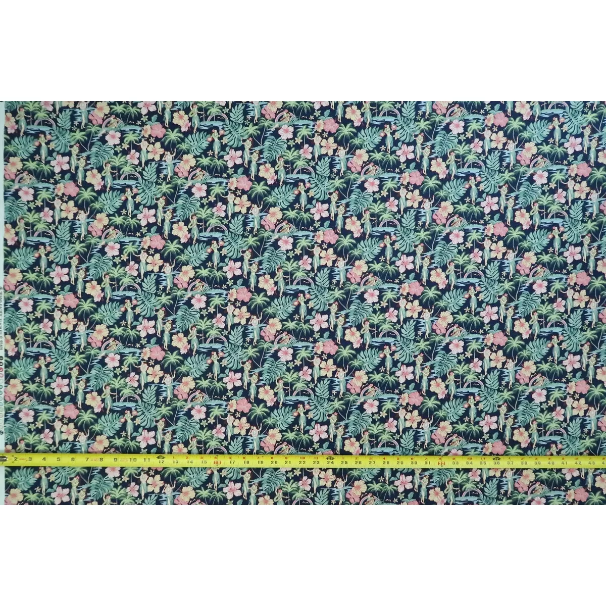 Hula Girls Navy Fabric BLU-0009C