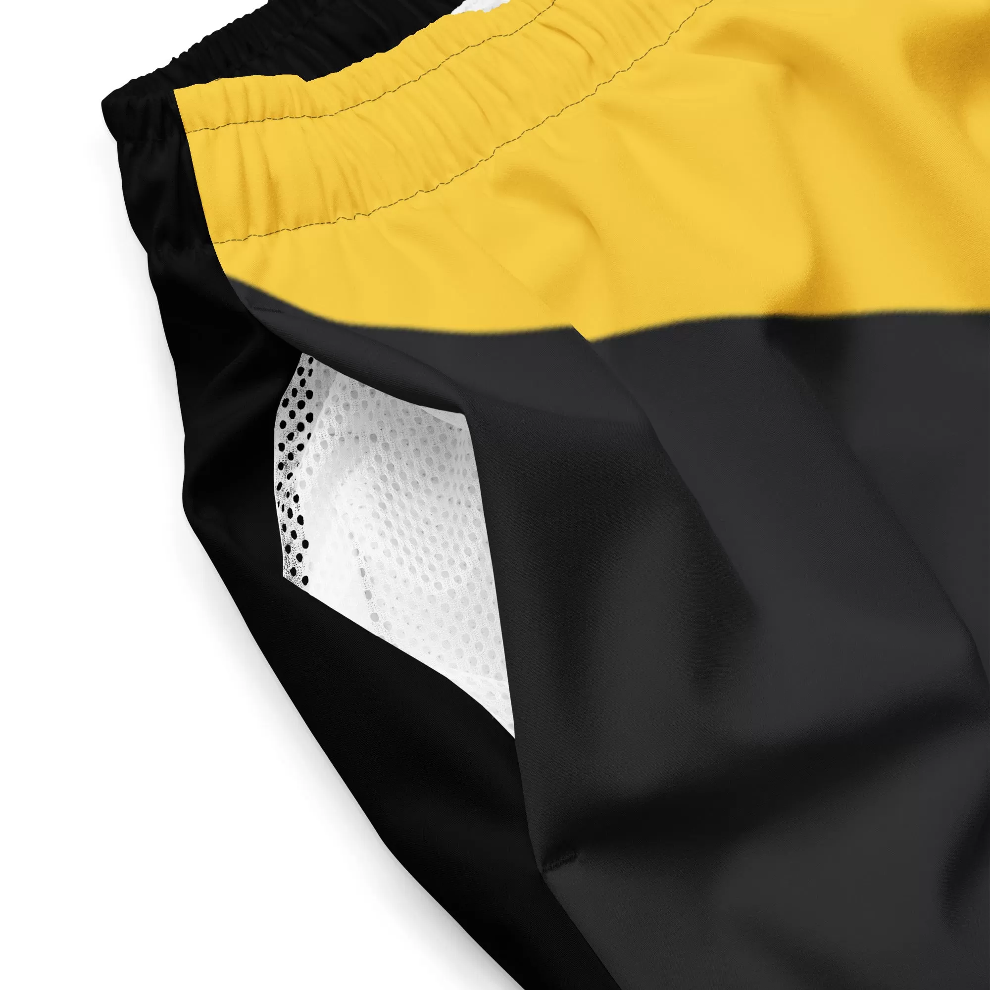 Jamaica Flag Mens Swim Trunks / Eco Friendly Swim Trunks For Men / Mesh Pockets / Small Inside Pocket For Valuables