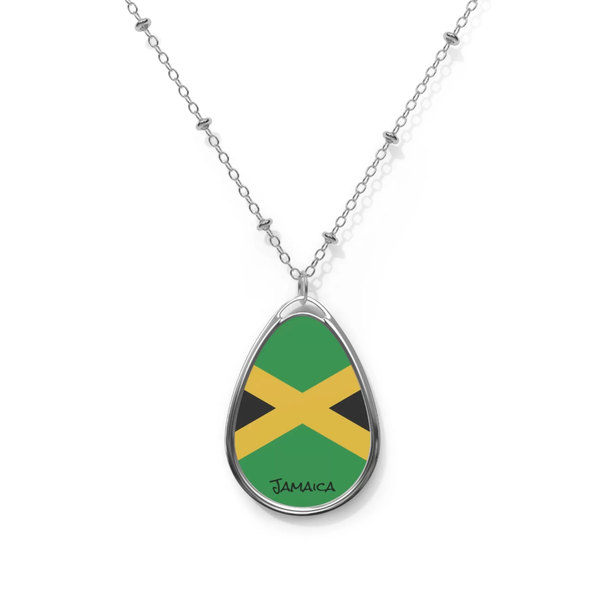 Jamaica Flag Necklace / Patriotic Jewelry For Jamaica Lovers