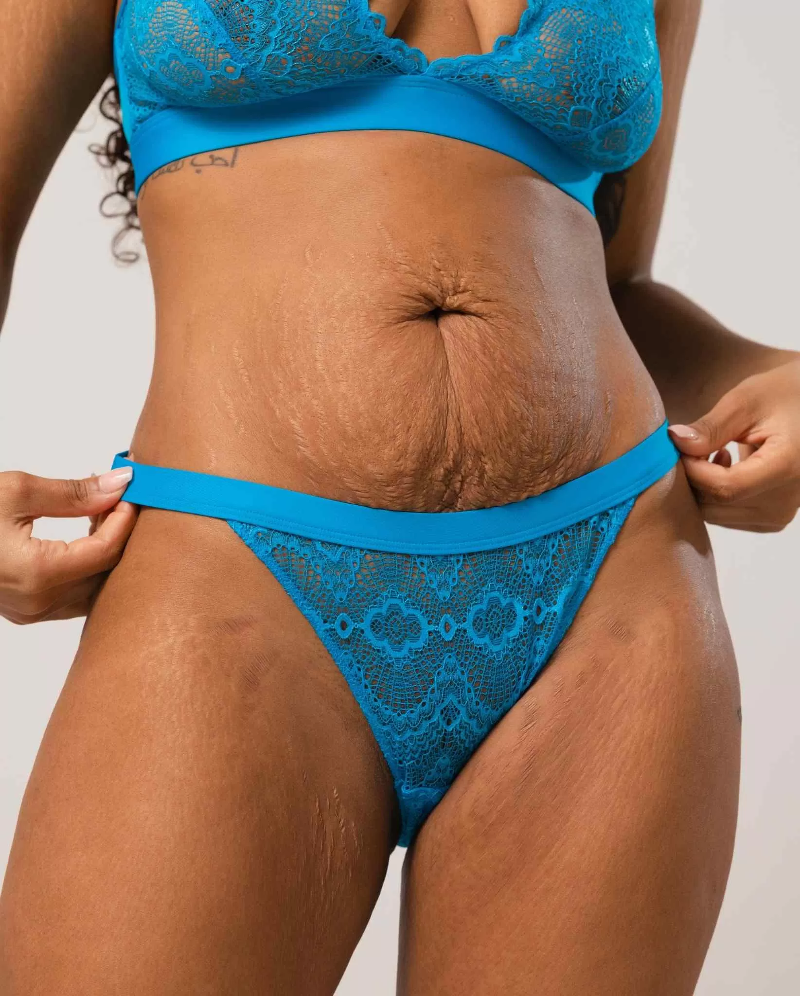 Lace Bikini Tanga Electric Blue