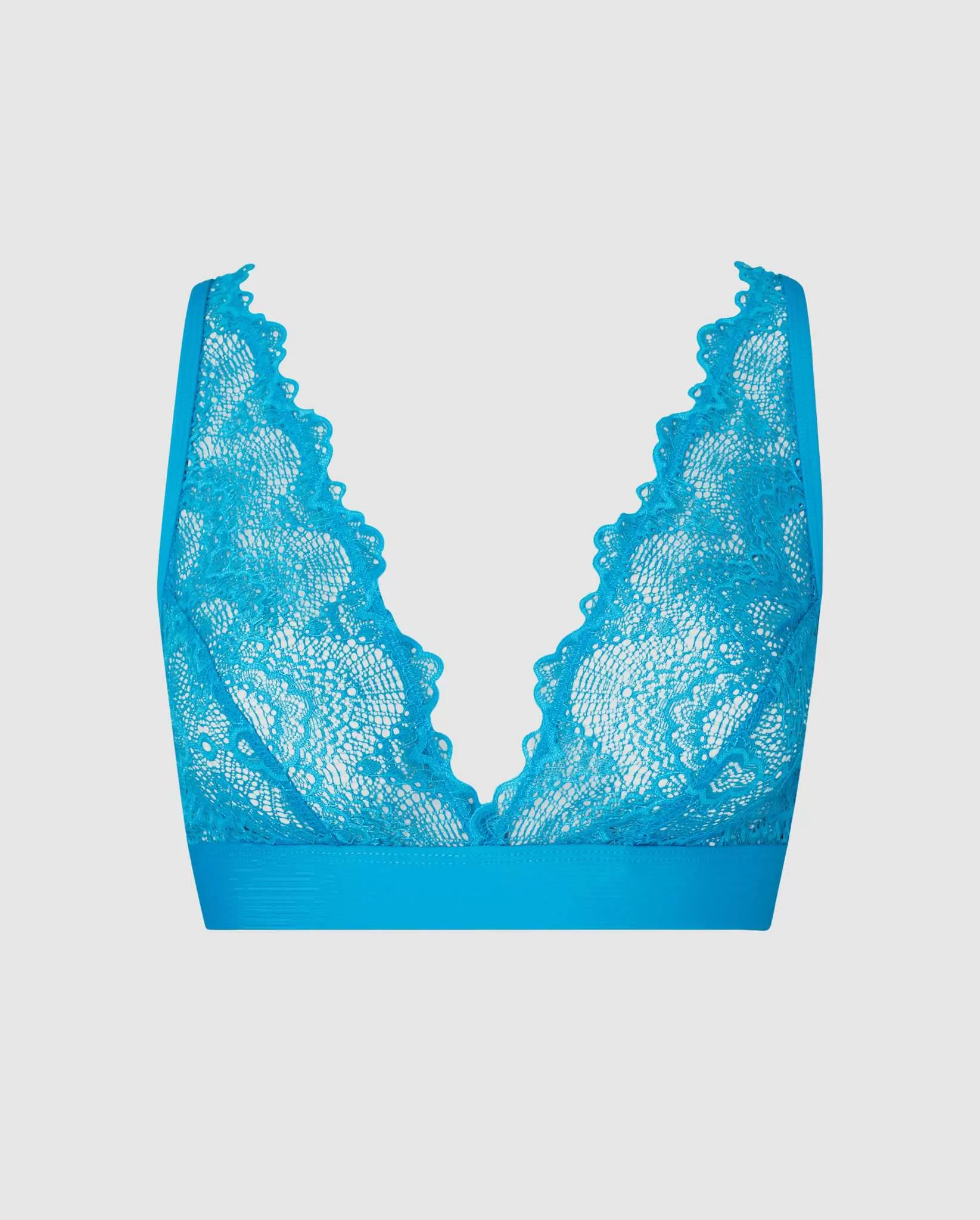 Lace Plunge Bralette Electric Blue