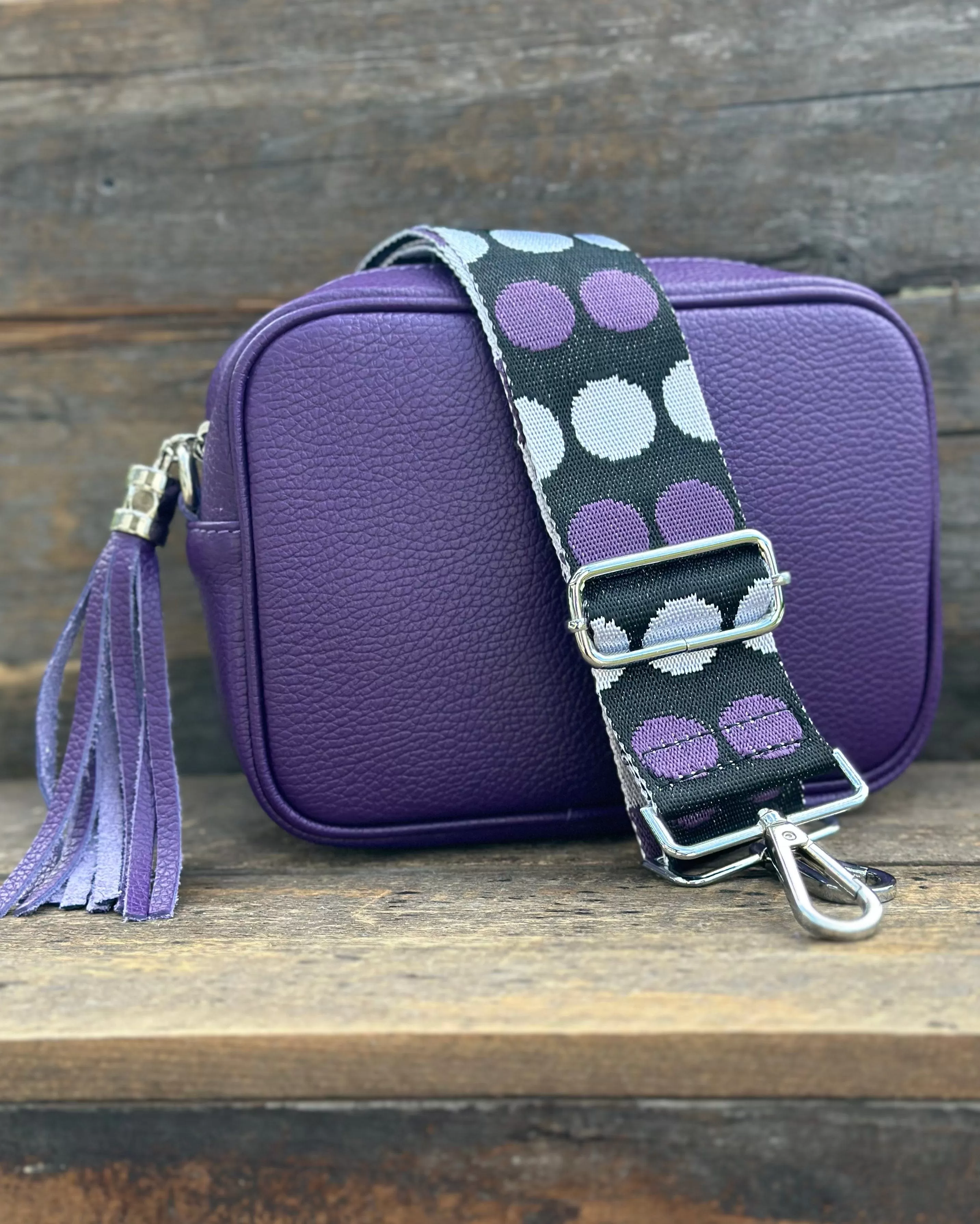 Leather Tassel Bag - Purple