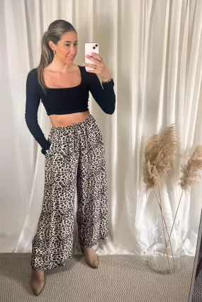 Leopard print floaty pants