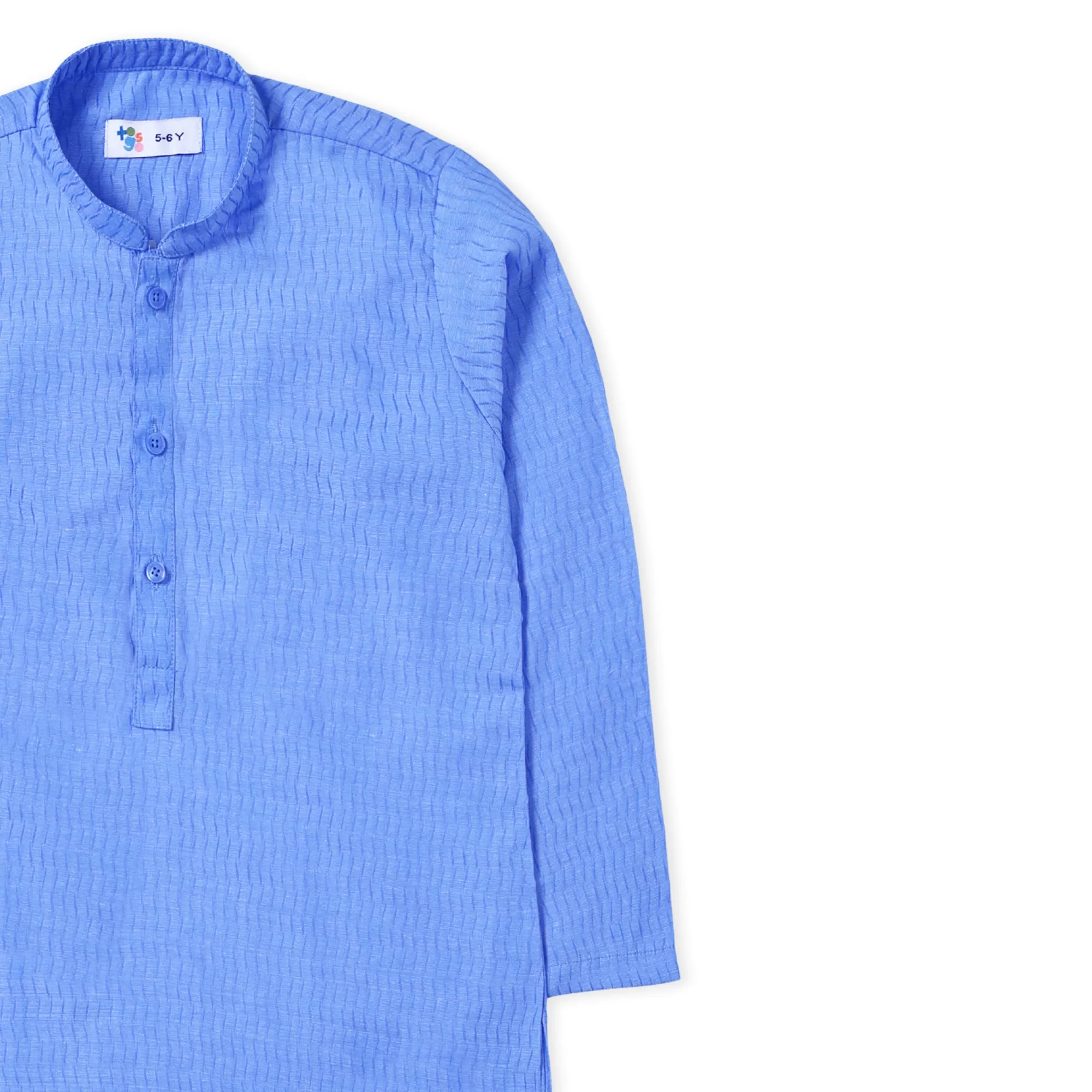 Light Blue Self Print Kurta