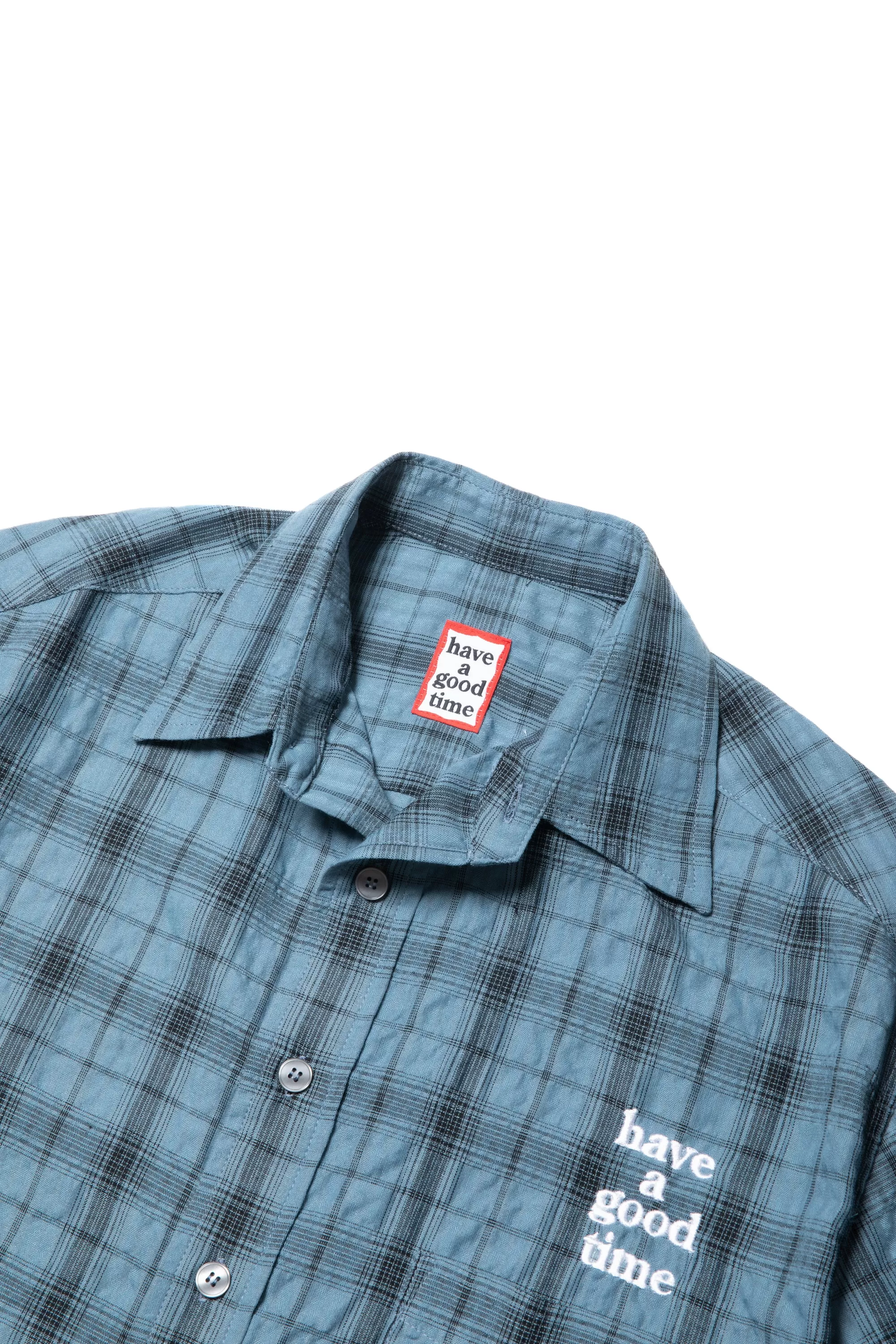 LOGO CHECK S/S SHIRT BLUE