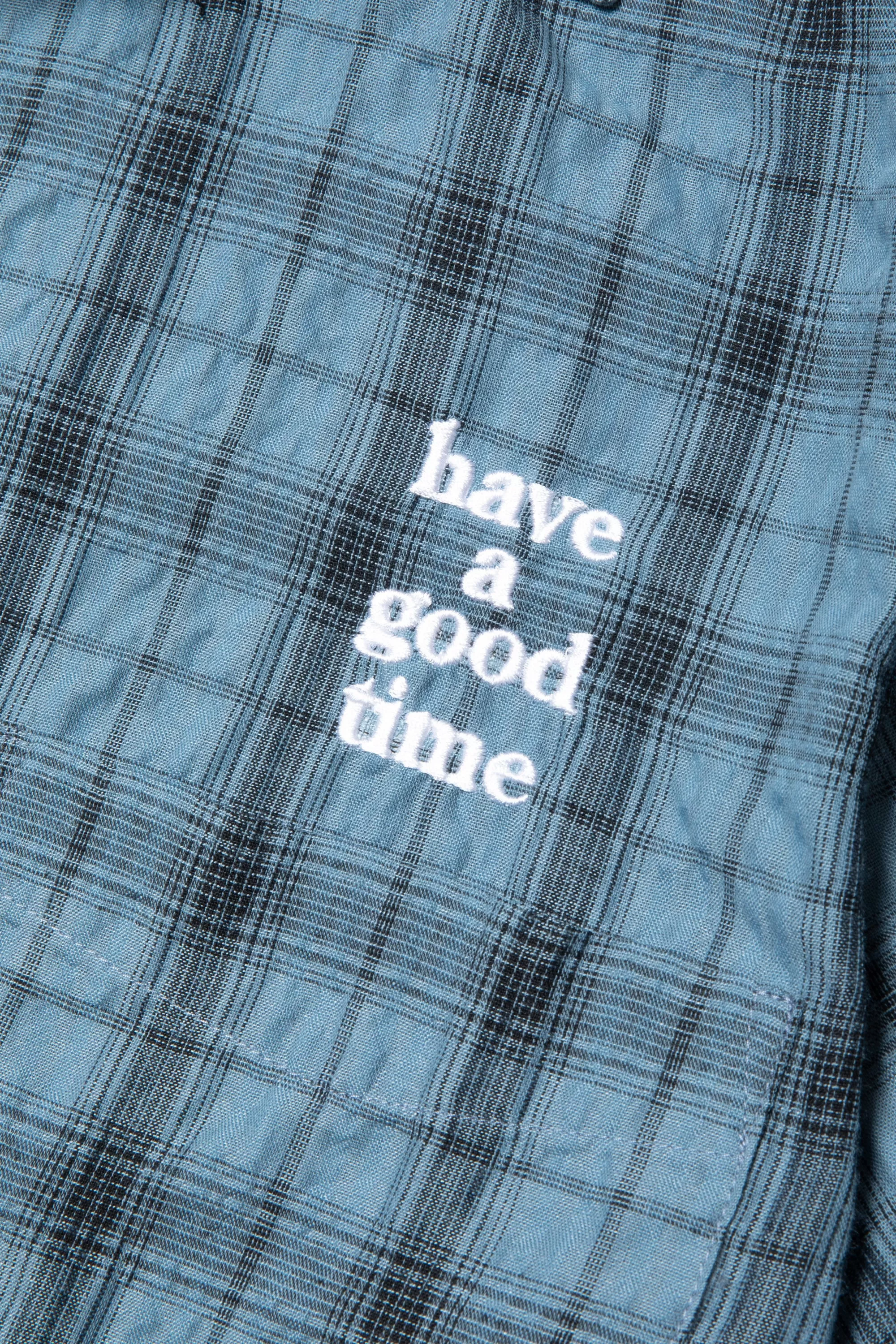 LOGO CHECK S/S SHIRT BLUE