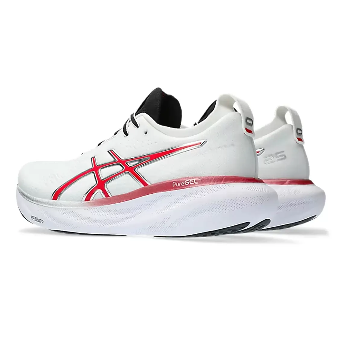 Mens ASICS Gel-Nimbus 25 Anniversary - White / Classic Red