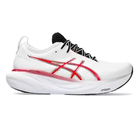 Mens ASICS Gel-Nimbus 25 Anniversary - White / Classic Red