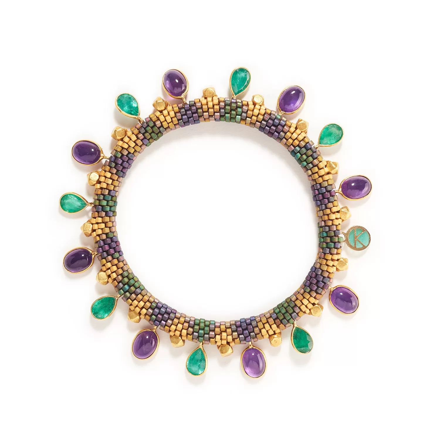 Mughal Bracelet with Emerald & Amethyst