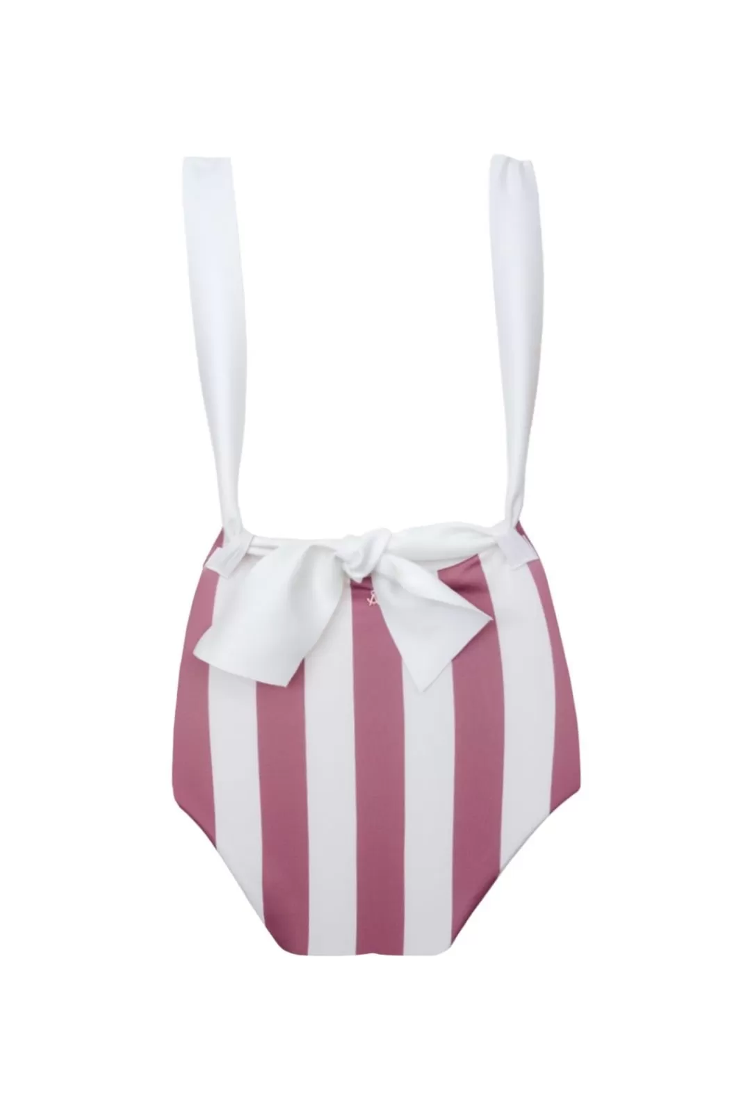 One Piece Swimmer Stripes Dark Cherry