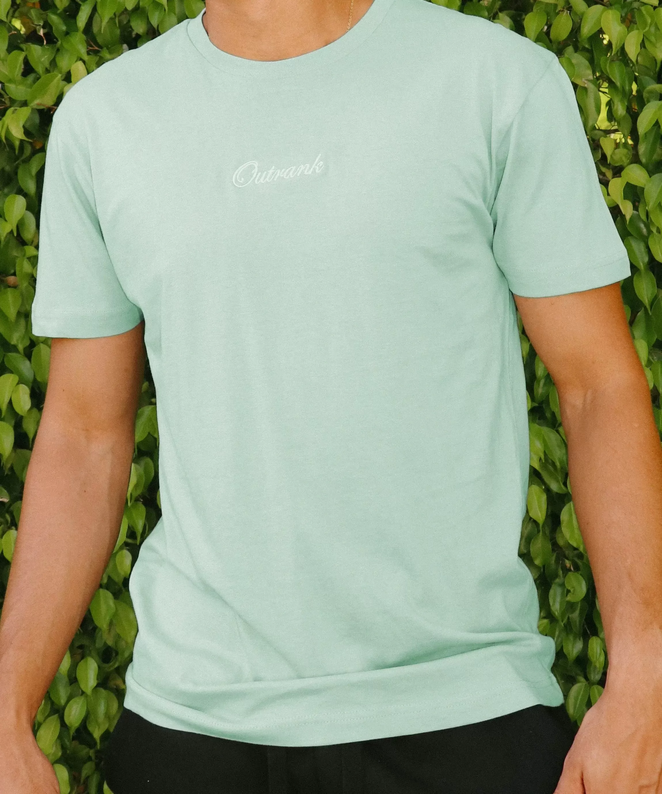 Outrank Everyday Embroidered Seafoam T-Shirt