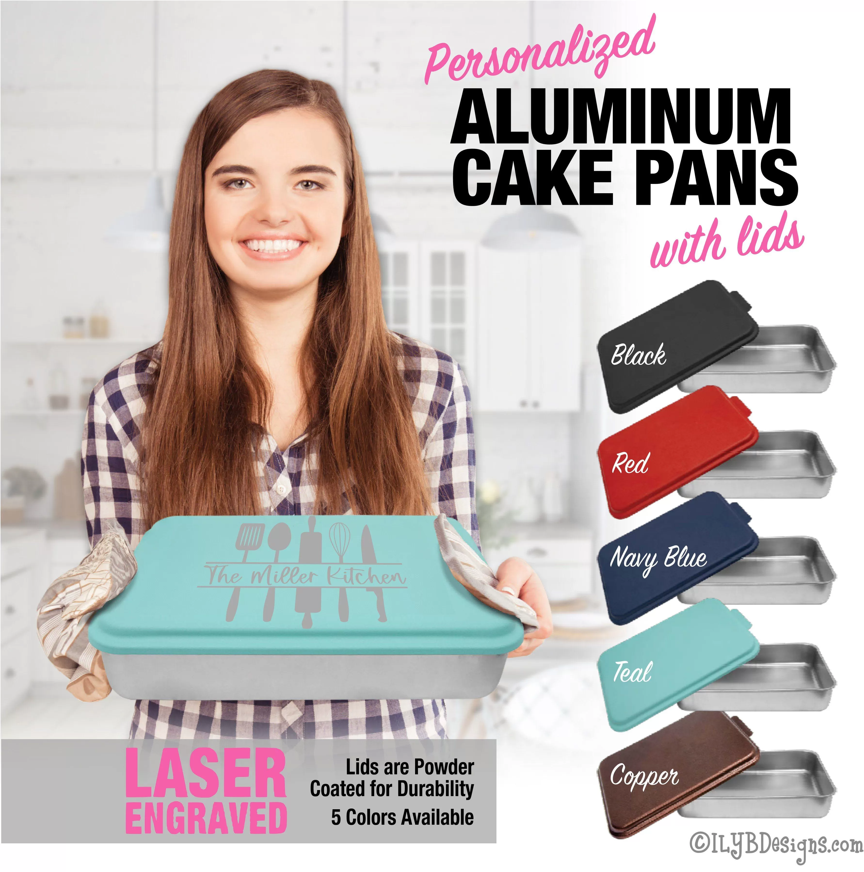 Personalized Cake Pan with Laser Engraved Lid | Farm Life Design