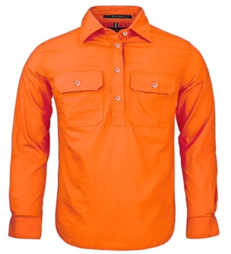 Pilbara Kids Half Button Workshirt