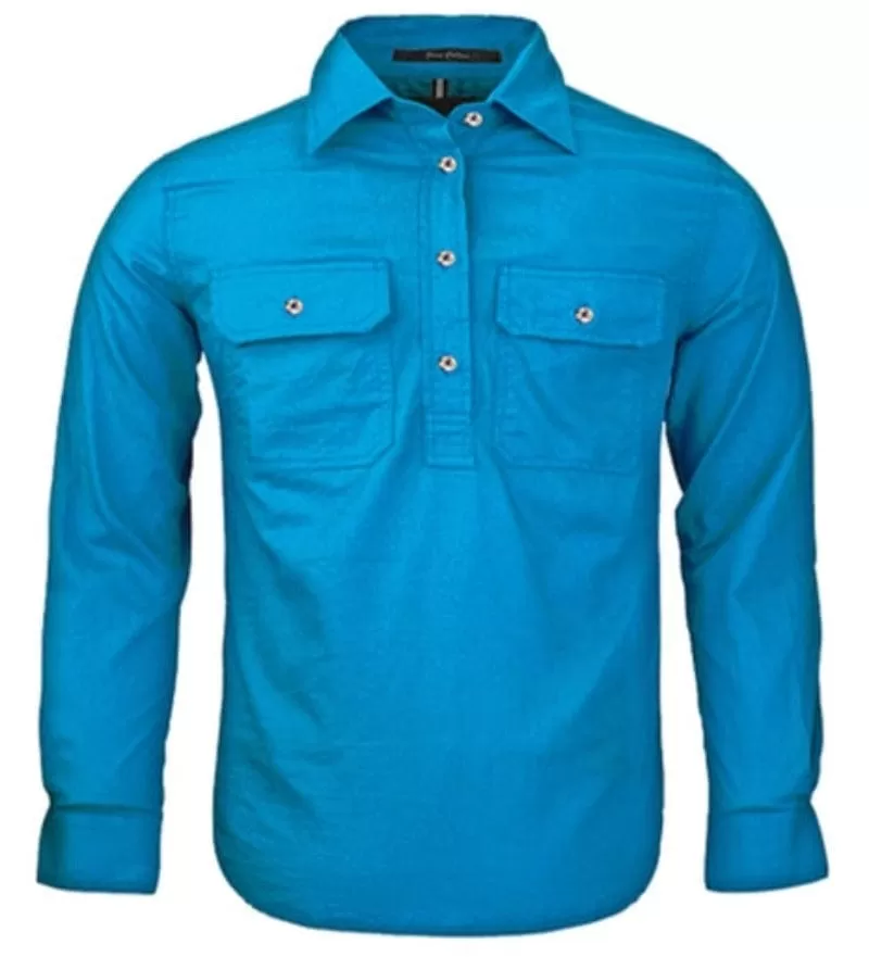 Pilbara Kids Half Button Workshirt