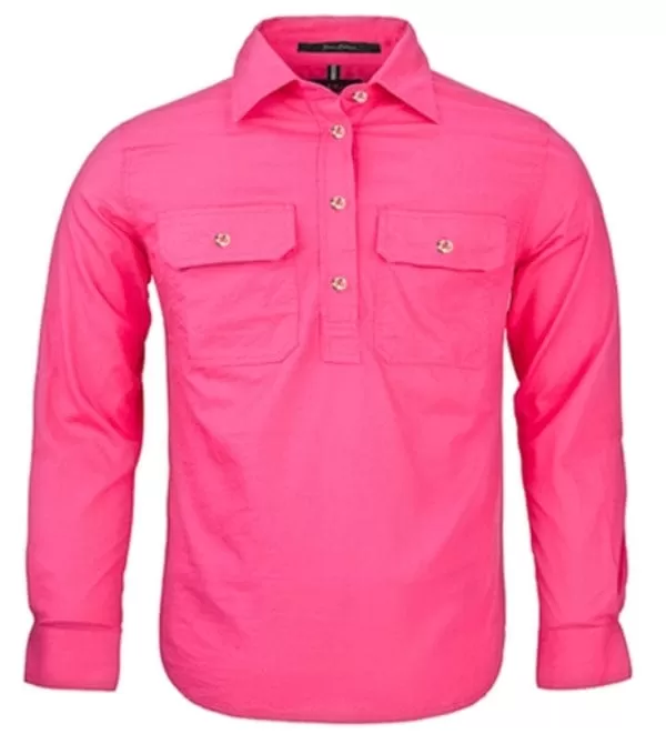 Pilbara Kids Half Button Workshirt