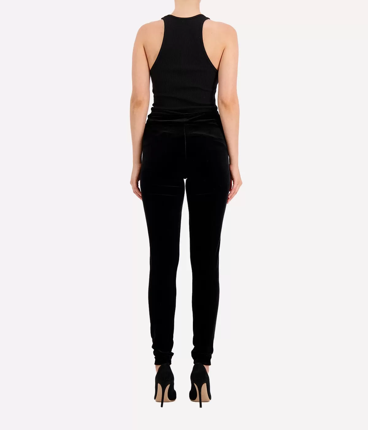 Pull On Velvet Pants in Black