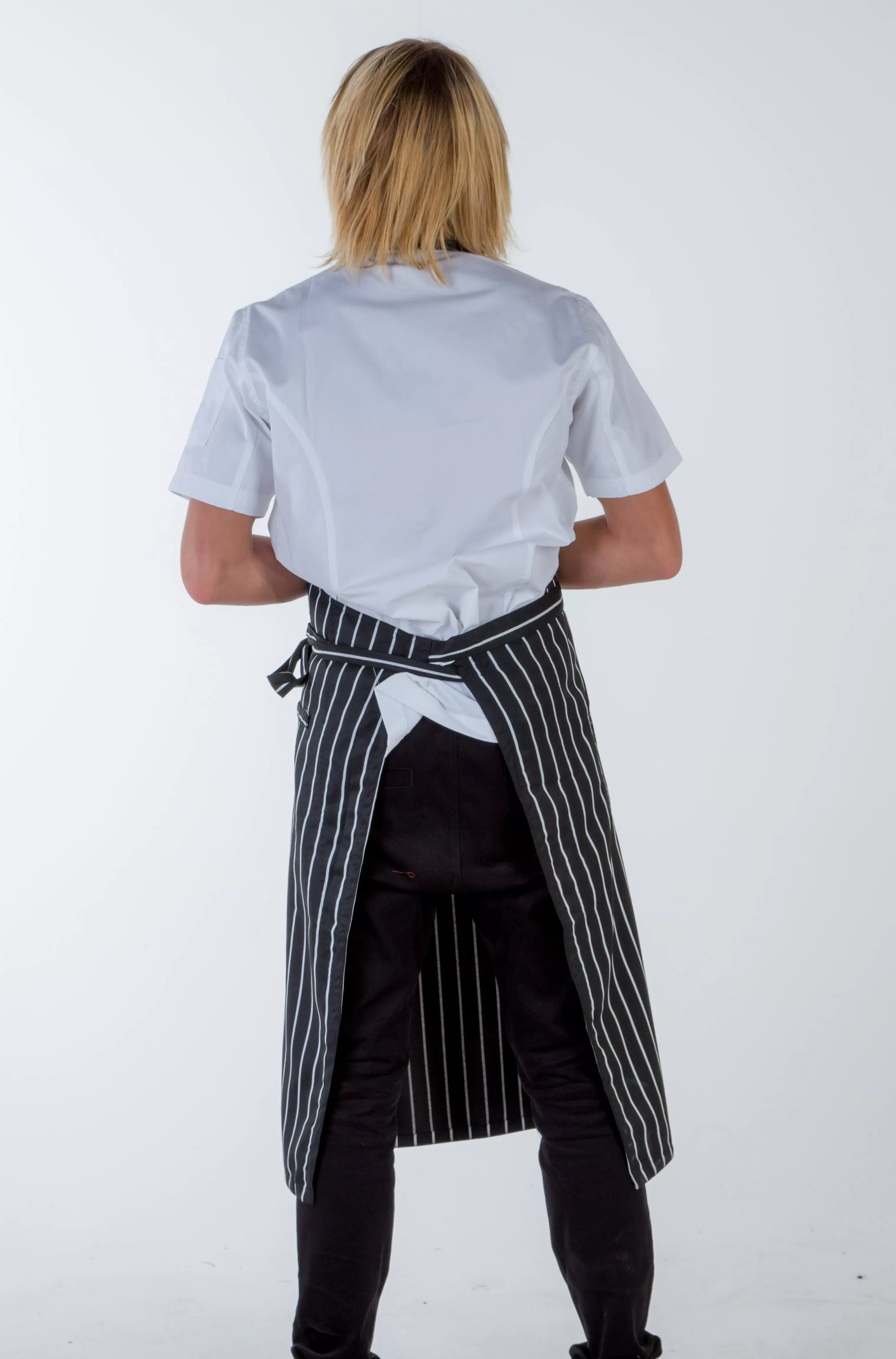 Ross striped black/white bib Chef Apron Large size