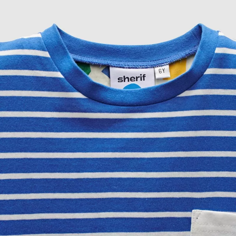 Sherif Curious Pocket Tee - Blue/White