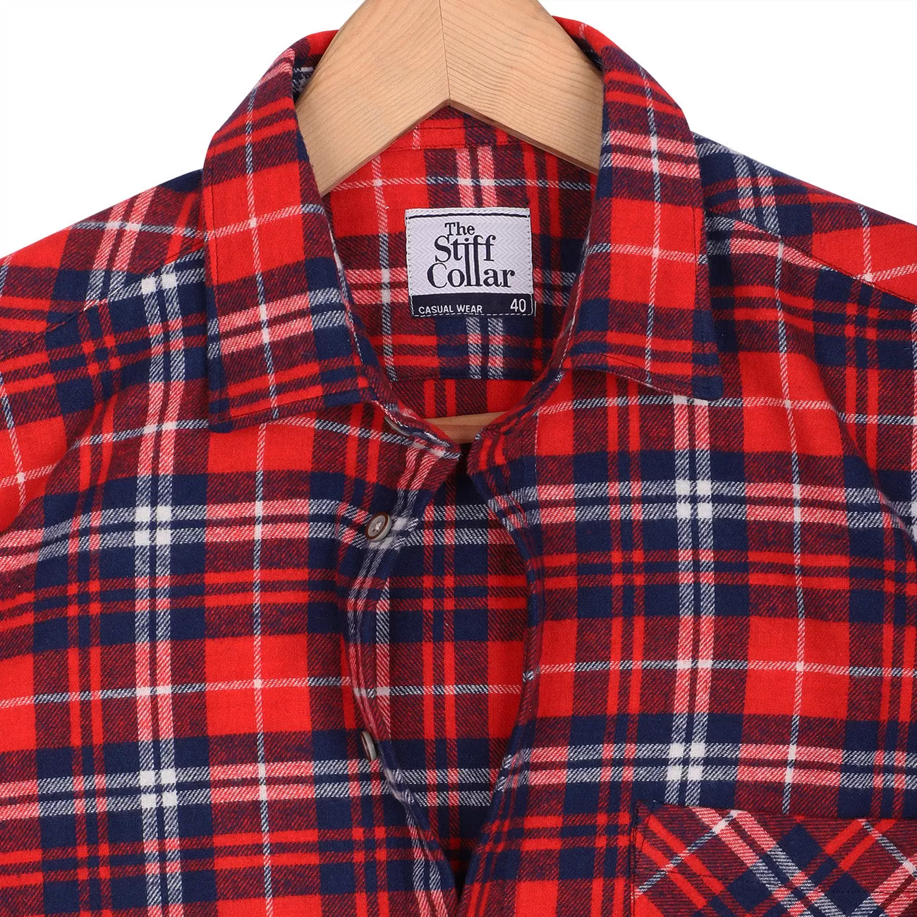 Sherwin Red Check Flannel Regular Fit Casual Shirt