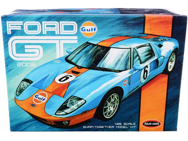 Skill 2 Snap Model Kit 2006 Ford GT Gulf Oil 1/25 Scale Model by Polar Lights