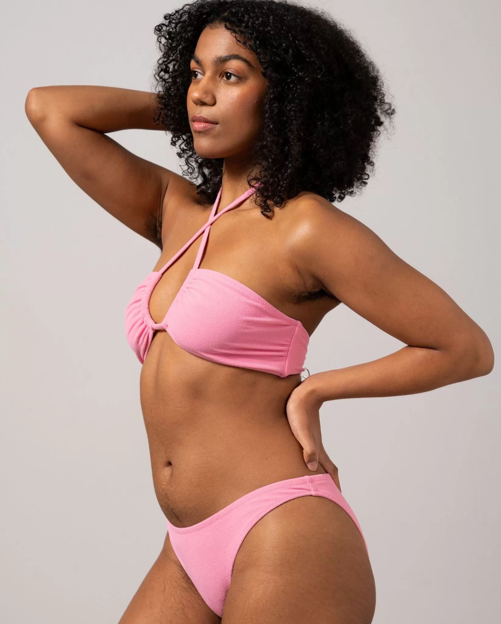 Strappy Bandeau Bikini Top Candy Pink