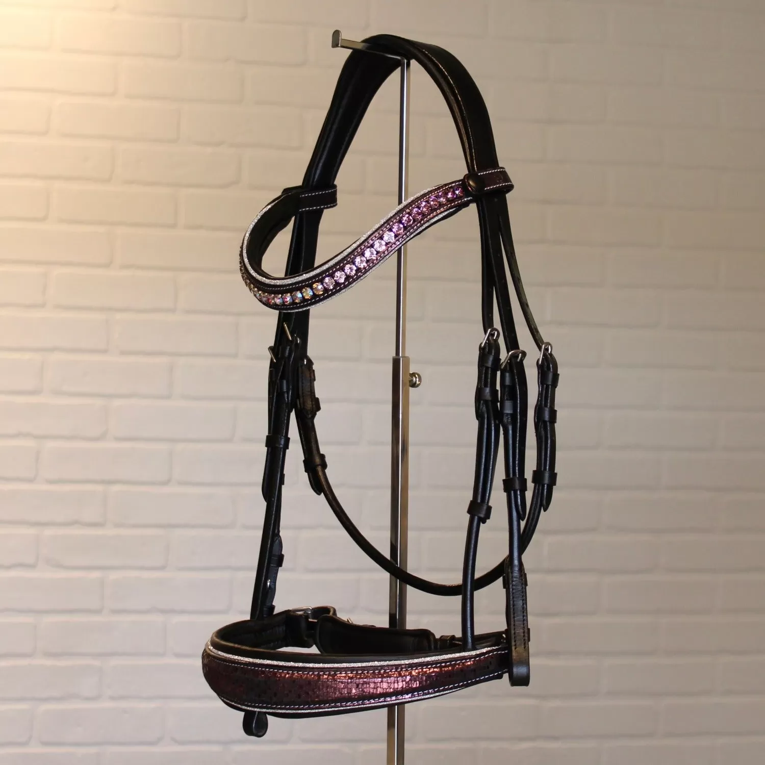 The Sophisticate Black Rolled Leather Snaffle Bridle