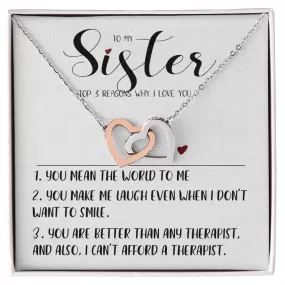 TO MY SISTER.  TOP 3 REASONS WHY I LOVE YOU. MINIMALIST NECKLACE