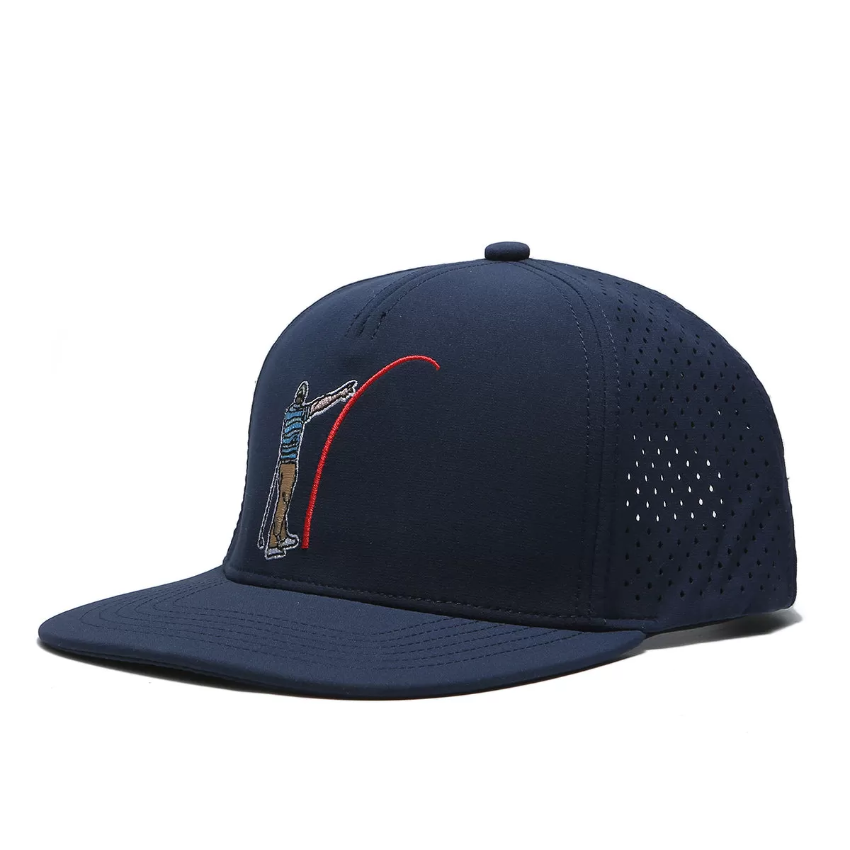 TOUR PRO Mad Slicer Golf Hat in Navy Blue with Flat Brim