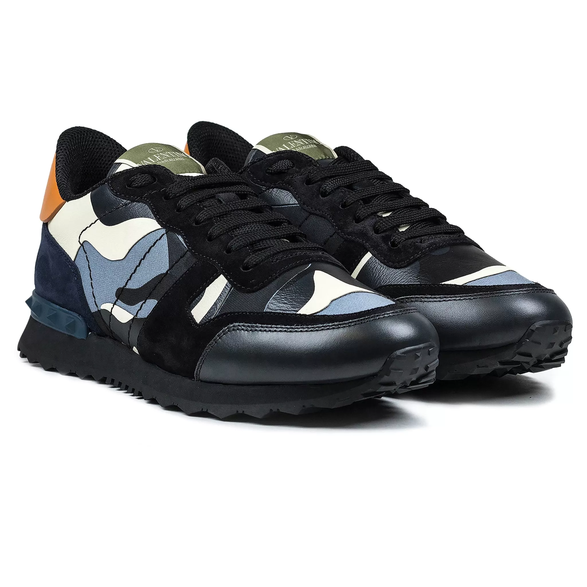 Valentino Rockrunner Sneaker Black Blue Orange