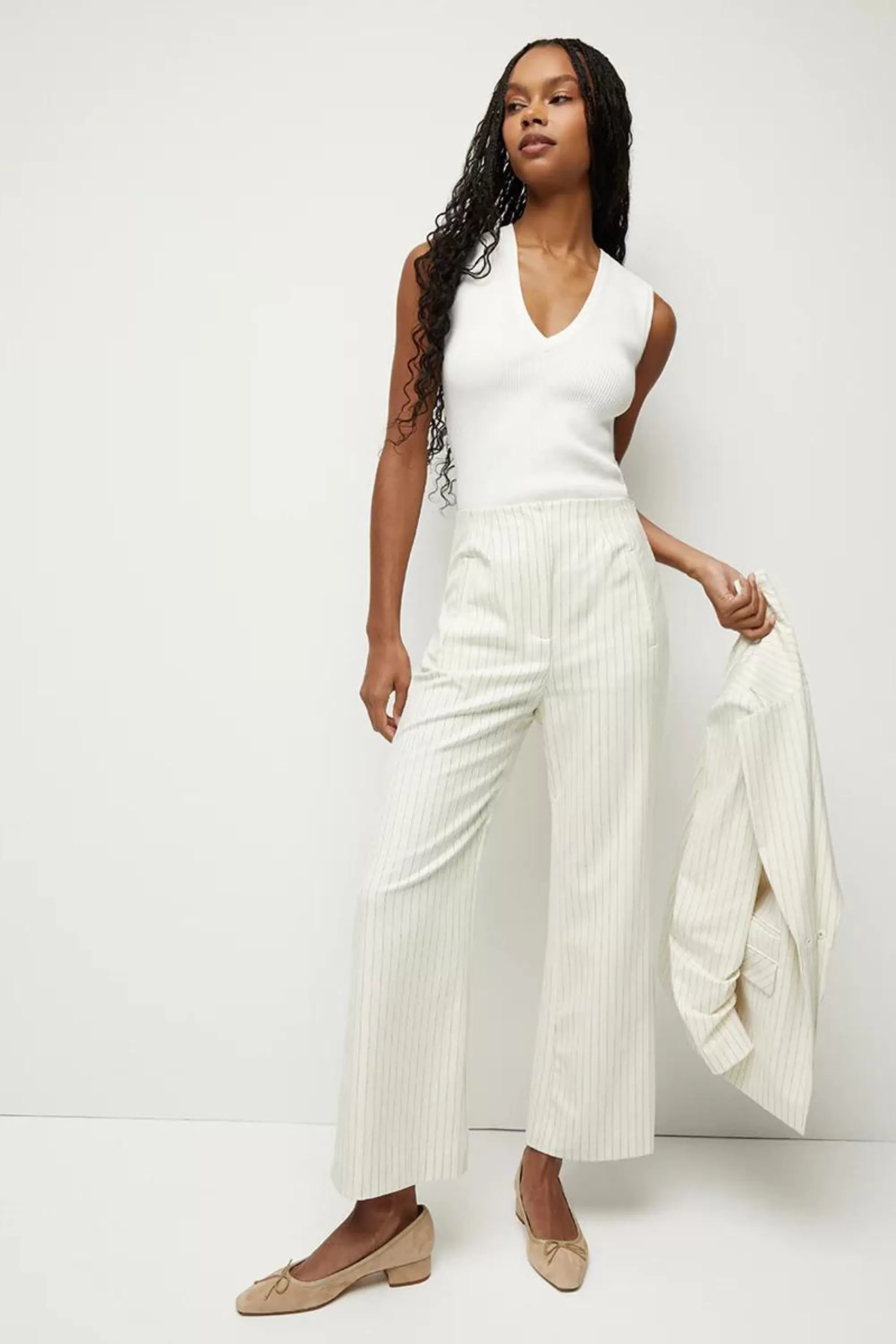 Veronica Beard Dova Pant Ecru Stripe